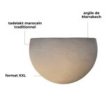 Pot XXL en Tadelakt blanc authentique