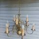 Important 9-light chandelier in Dutch style with 2 levels in brass - in working condition.