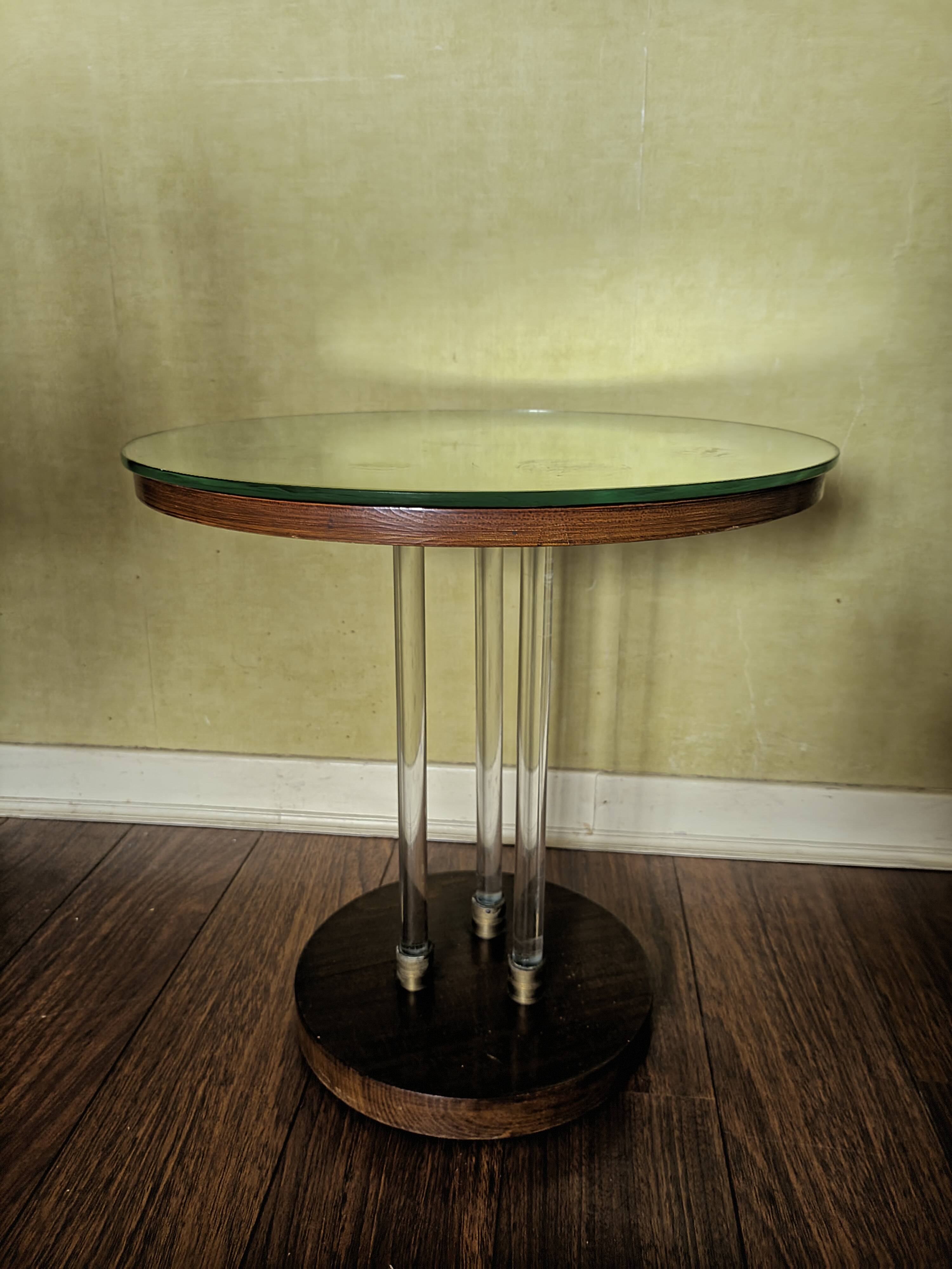 Art Deco pedestal table attributed to Jacques Adnet