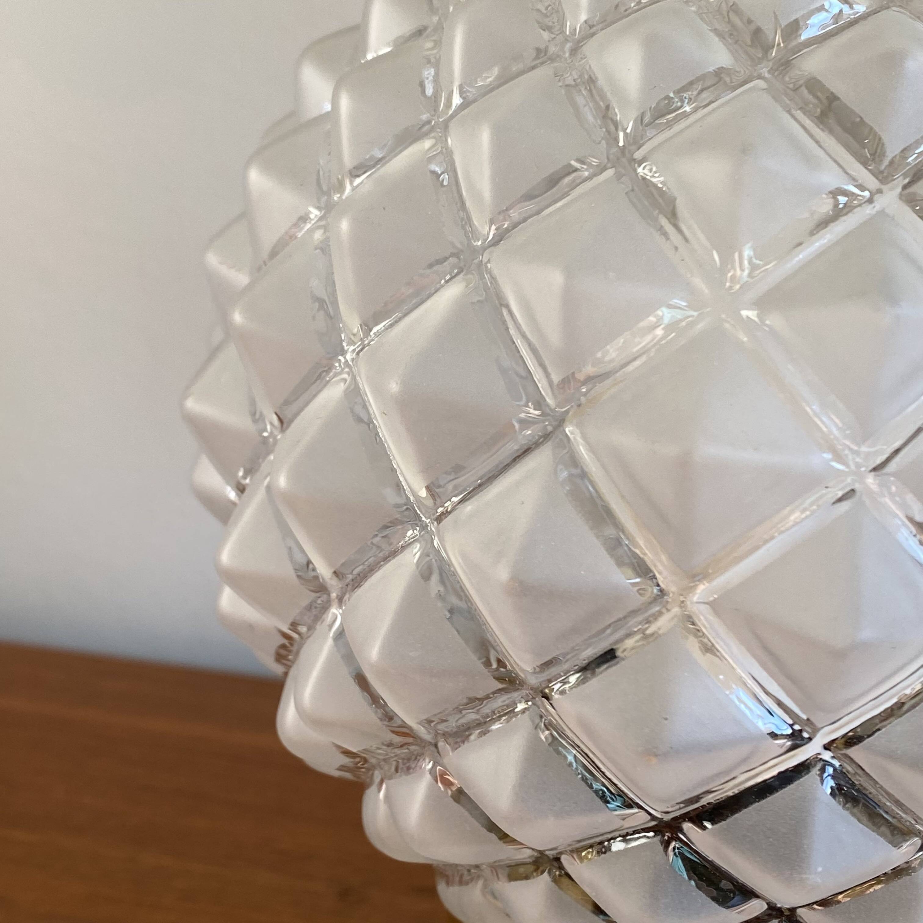 Table lamp, desk, globe in antique glass and brass base