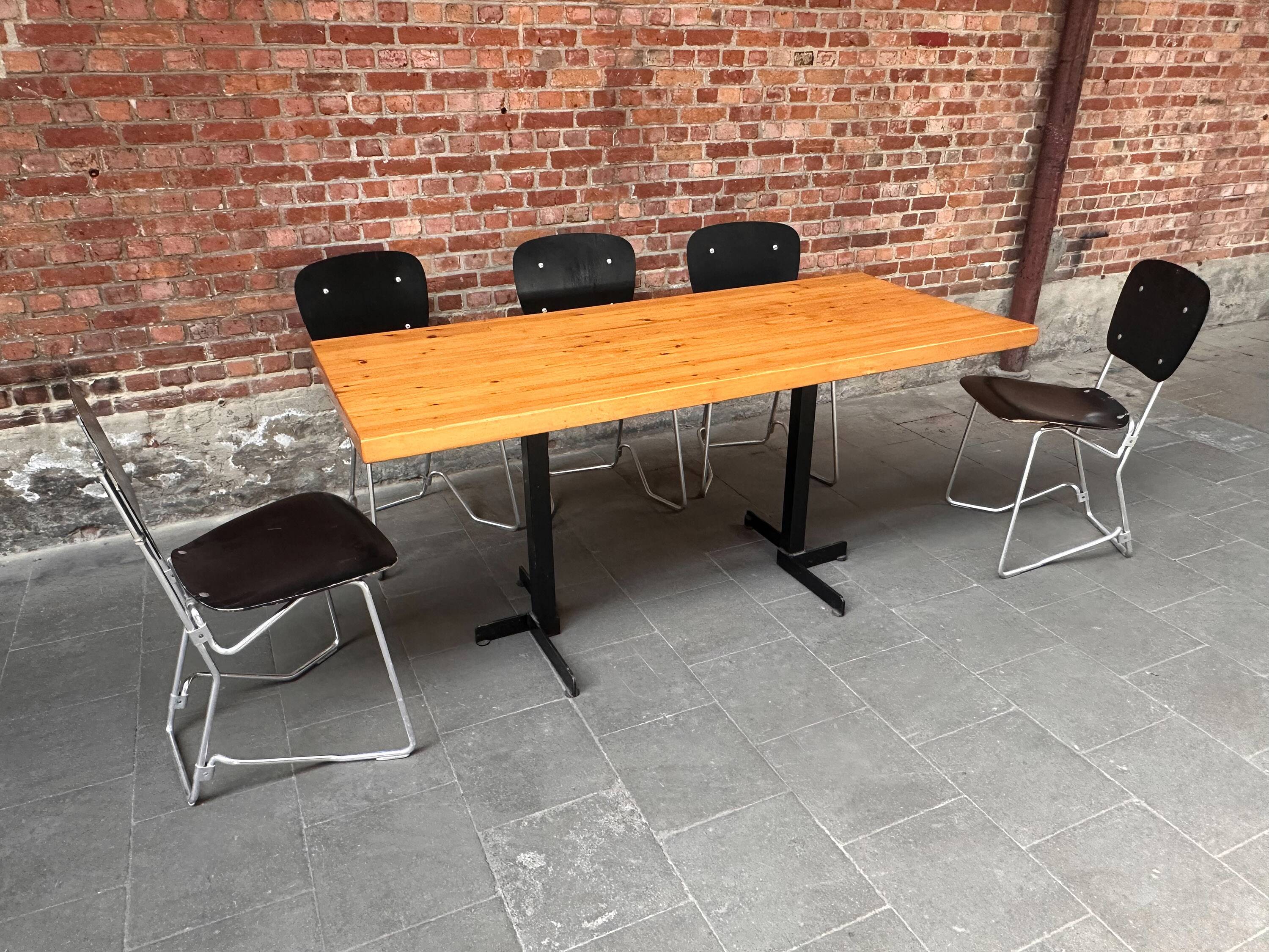 Dining table or desk Les Arcs Charlotte Perriand solid pine France 1960