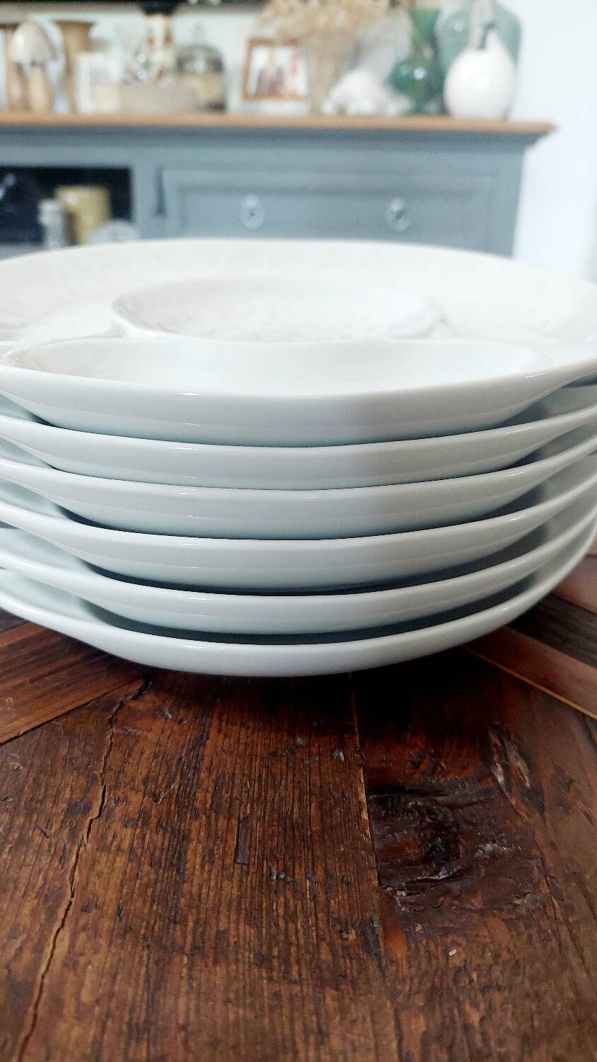 Service of 6 artichoke plates - Pillivuyt porcelain