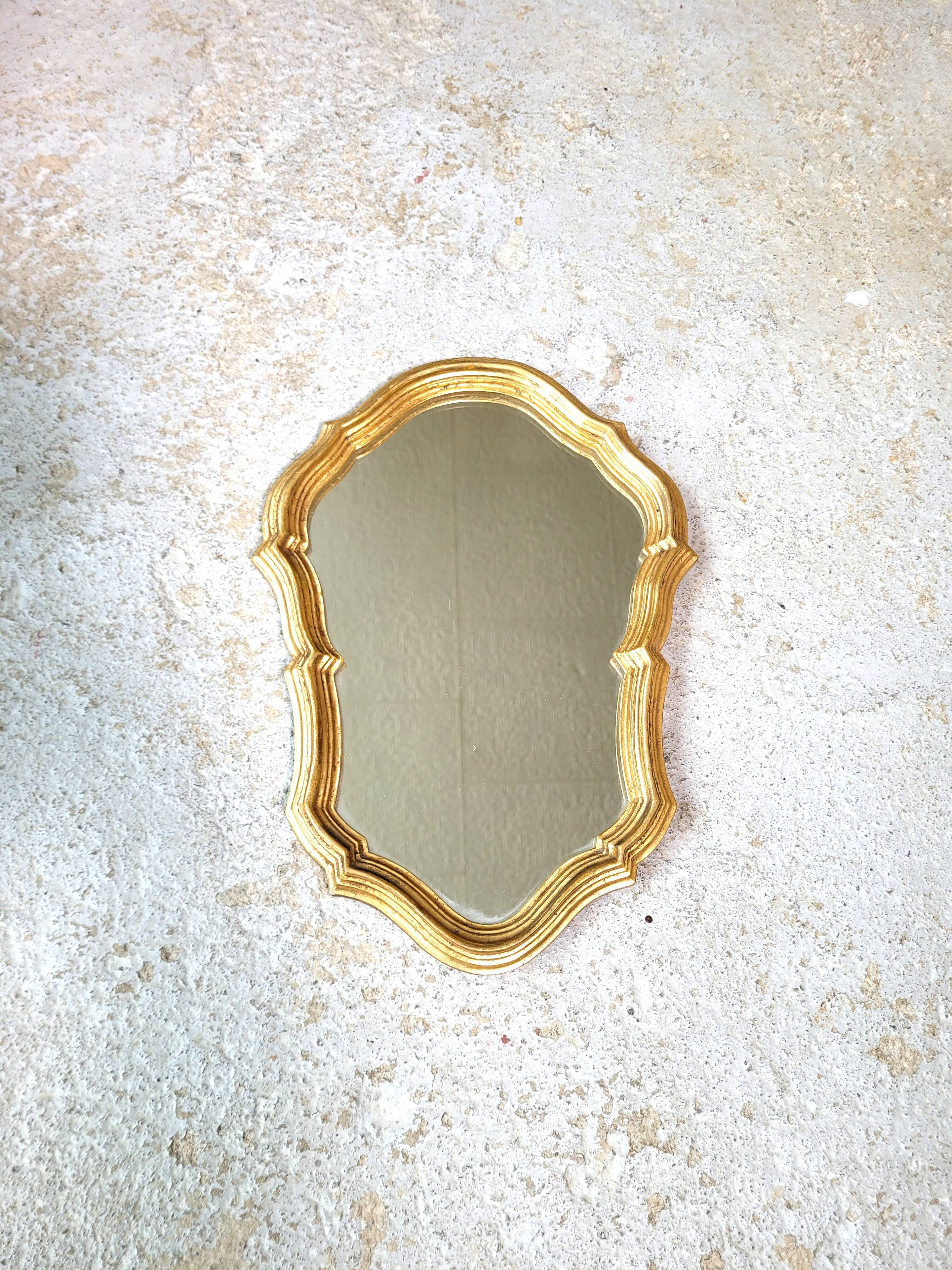 Small gilded mirror baroque 1960