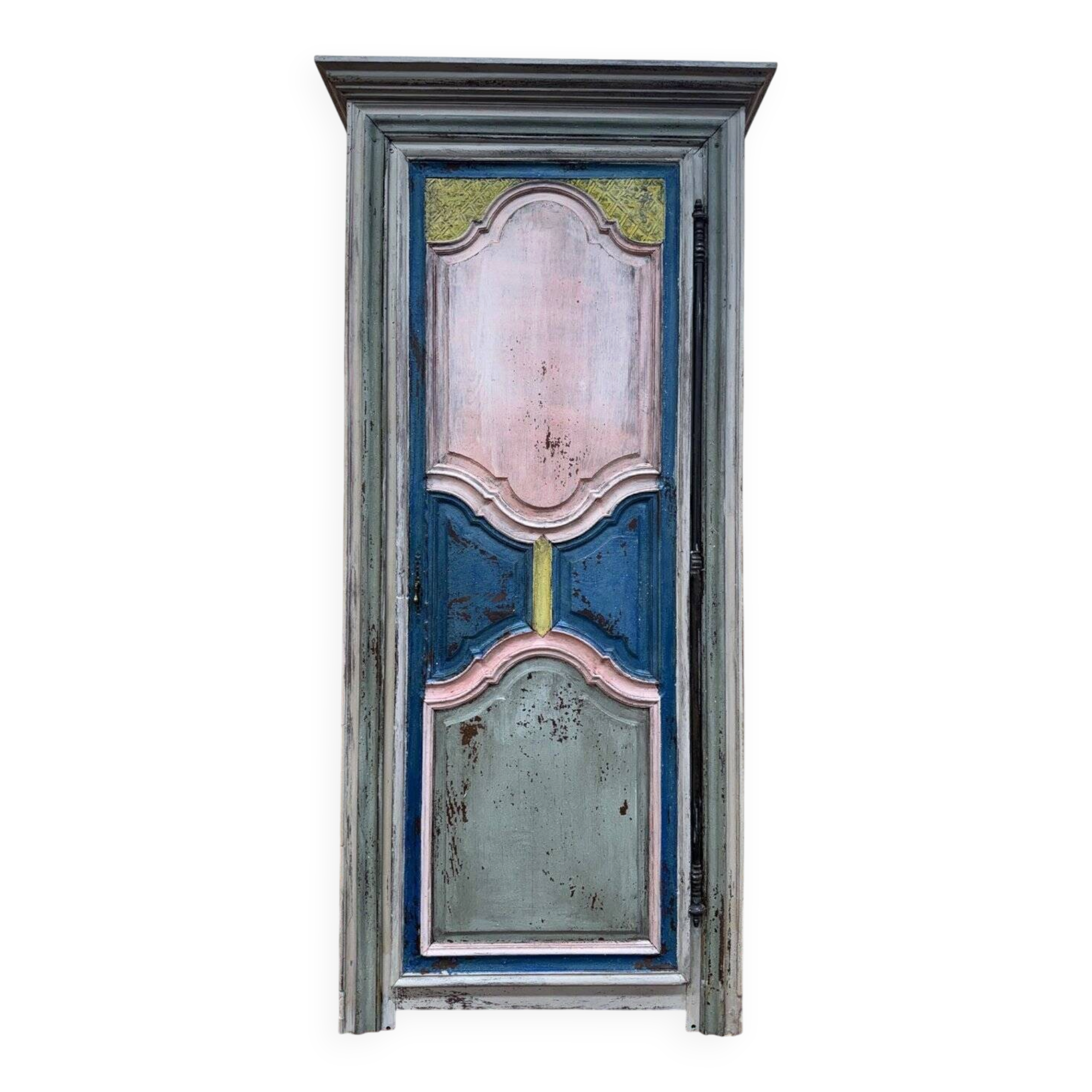 Bonnetière with a single door – Polychrome solid oak