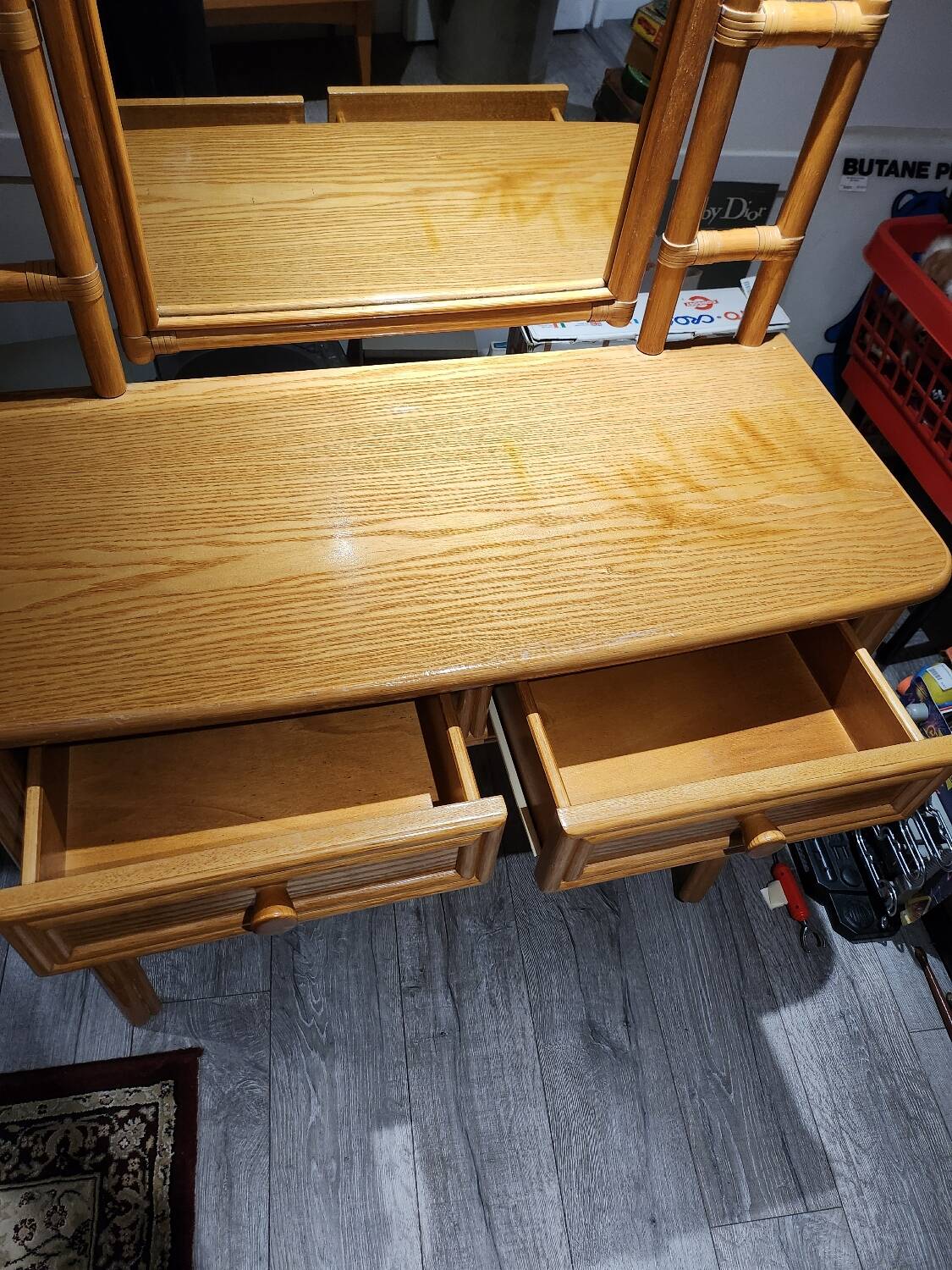 Vintage rattan dressing table