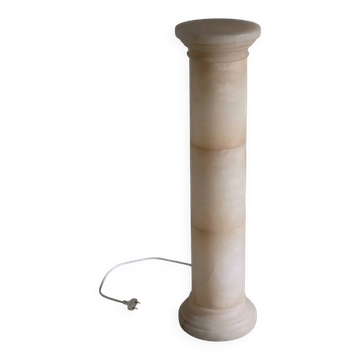 Alabaster column pedestal floor lamp | Italy | 1980s