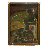 Painting old still life with the bottle XXth