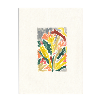 Blooming flower monoprint