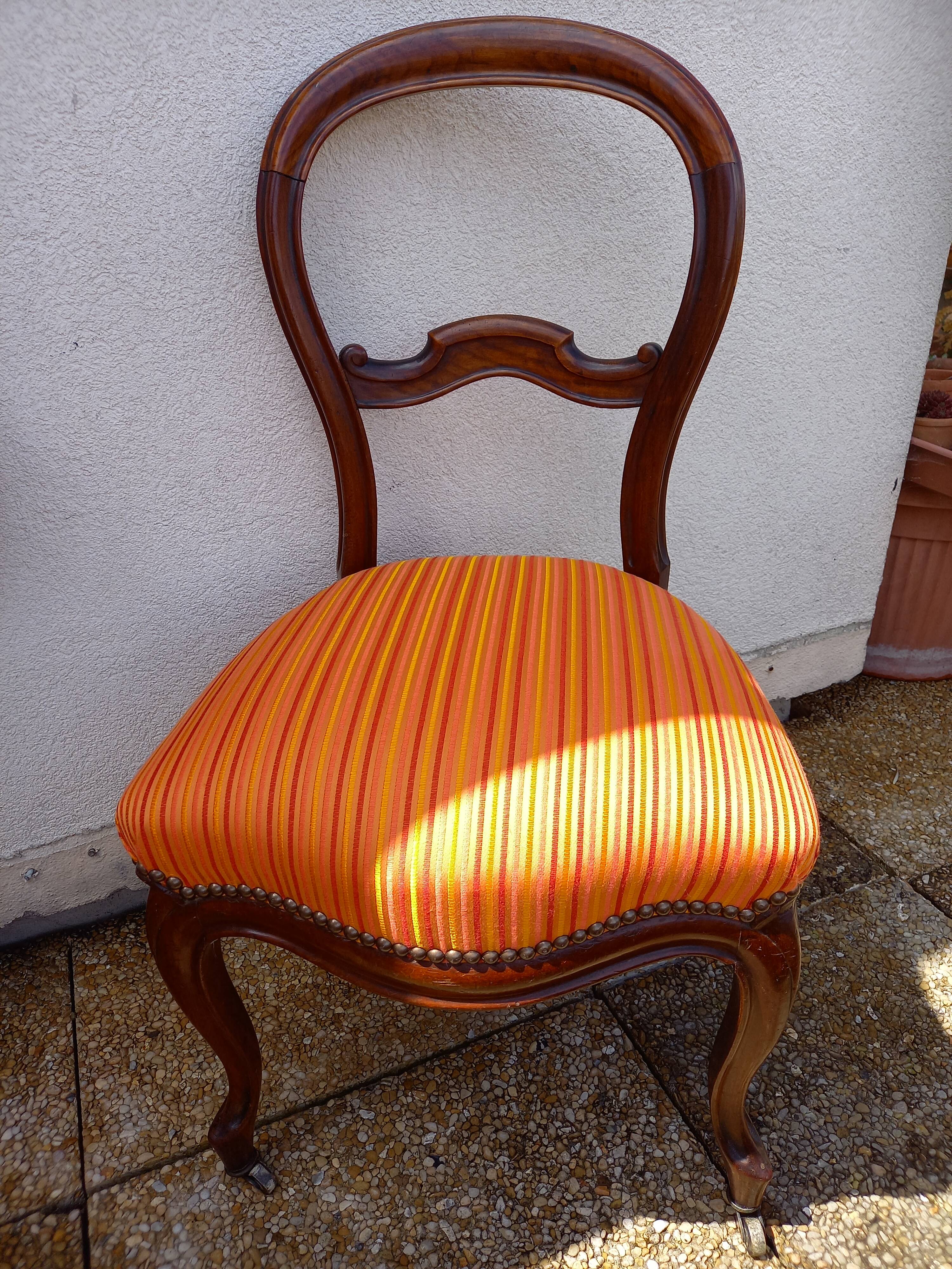 Louis Philippe chair restored with wheels