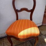 Chaise Louis Philippe restaurée à roulettes