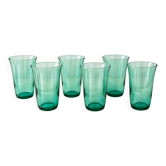 6 vintage emerald glasses – 1960s/70s