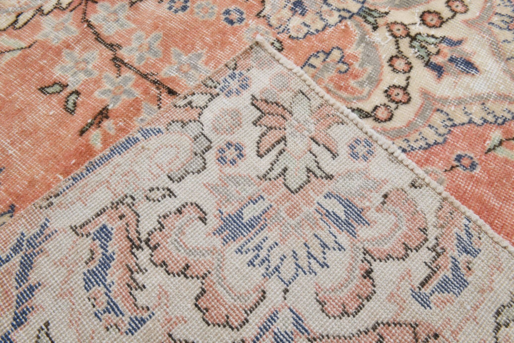 Red & Orange Large Turkish Vintage Rug, 261x351Cm