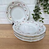 Set of 6 hollow porcelain plates