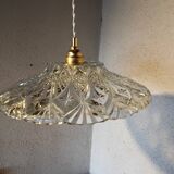 Vintage molded glass pendant light