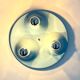 Blue wall light with 3 bulbs, 1980