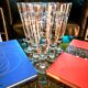 6 vintage bamboo beer glasses from the 1960s, Noritake Sasaki style.
