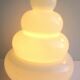 Art Deco table lamp, white glass with 4 superimposed rings, fir shape