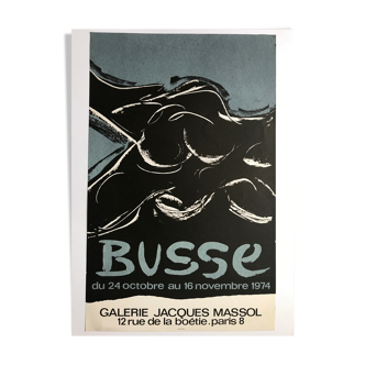 Affiche en lithographie de Jacques Busse, Galerie Jacques Massol, 1974