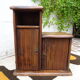 Asymmetrical brutalist furniture in solid elm