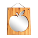 Miroir rectangulaire pomme en bois de pin et corde