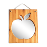 Rectangular apple mirror in pine wood and rope