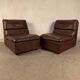 A pair of leather armchairs, Switzerland, 1970s