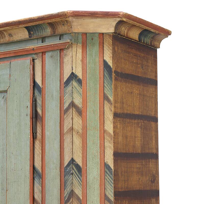Rustic Weathered Farmhouse Folk Art Painted Bridal Cabinet