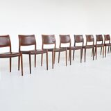 Niels Otto Moller model 80 dining chairs in rosewood Denmark 1960