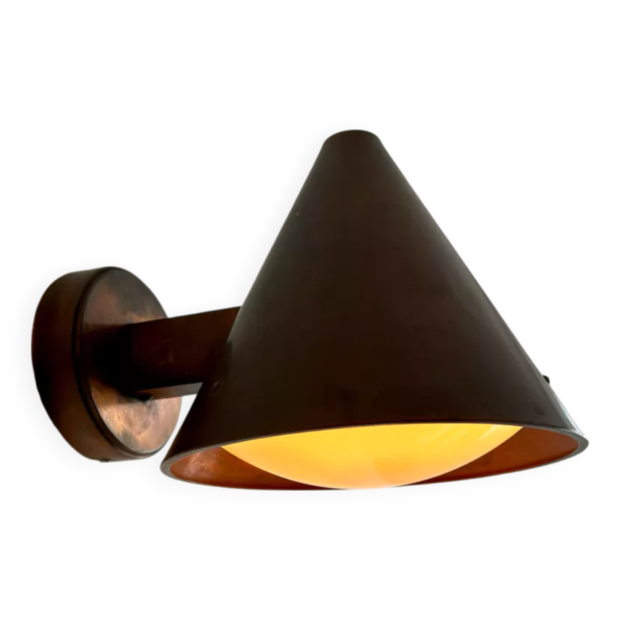 Vintage copper and opaline wall light, BEGA 1960