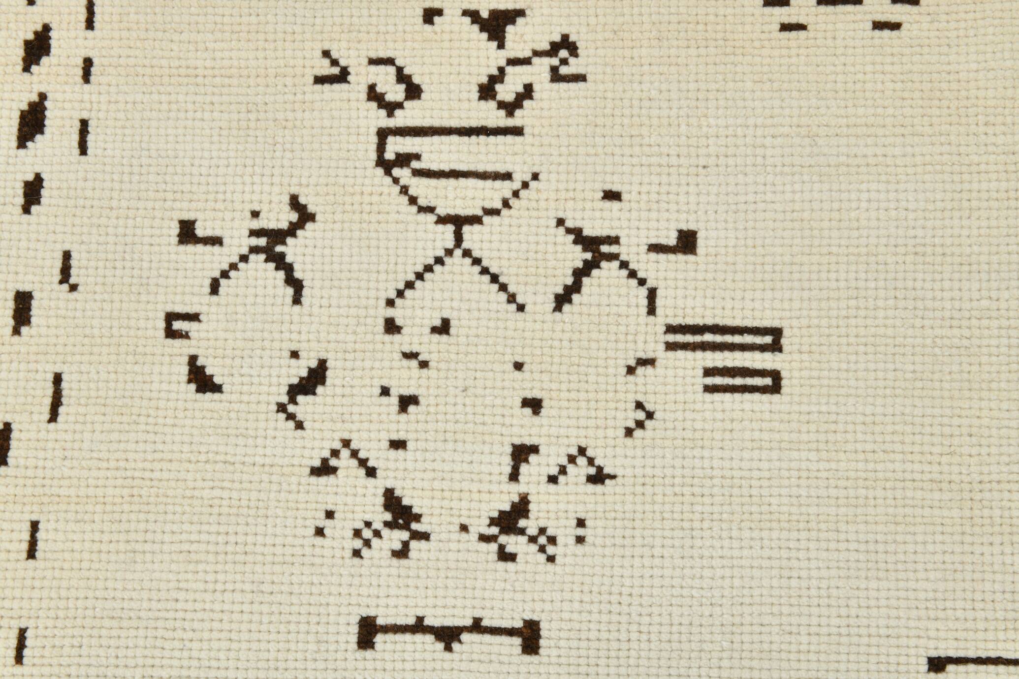 8x10 Beige & Dark Brown Modern Oushak Rug, 232x303Cm