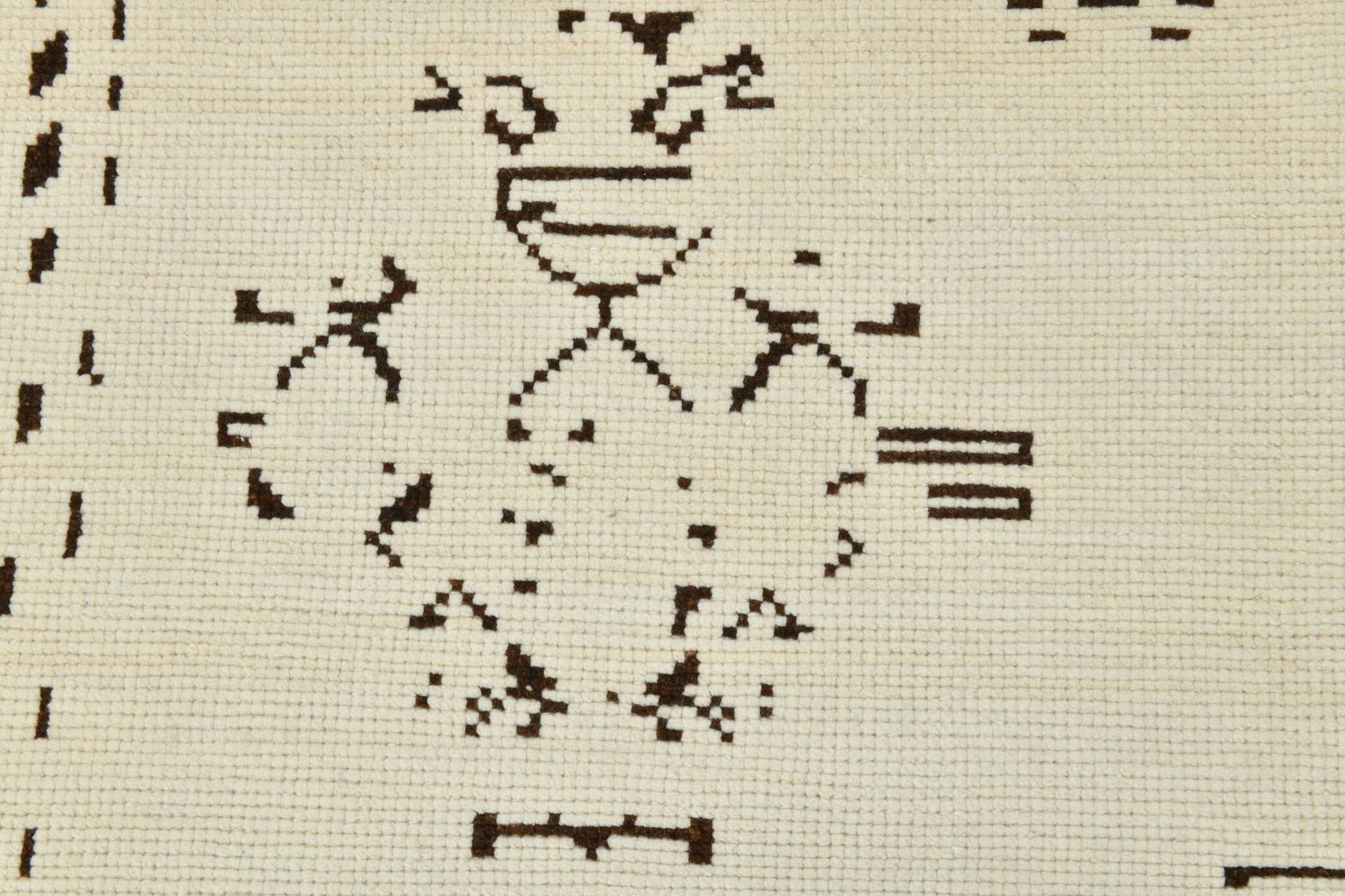 8x10 Beige & Dark Brown Modern Oushak Rug, 232x303Cm