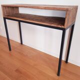 Oak and metal console