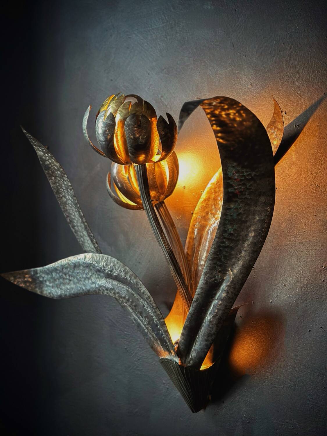 Large floral wall sconce
