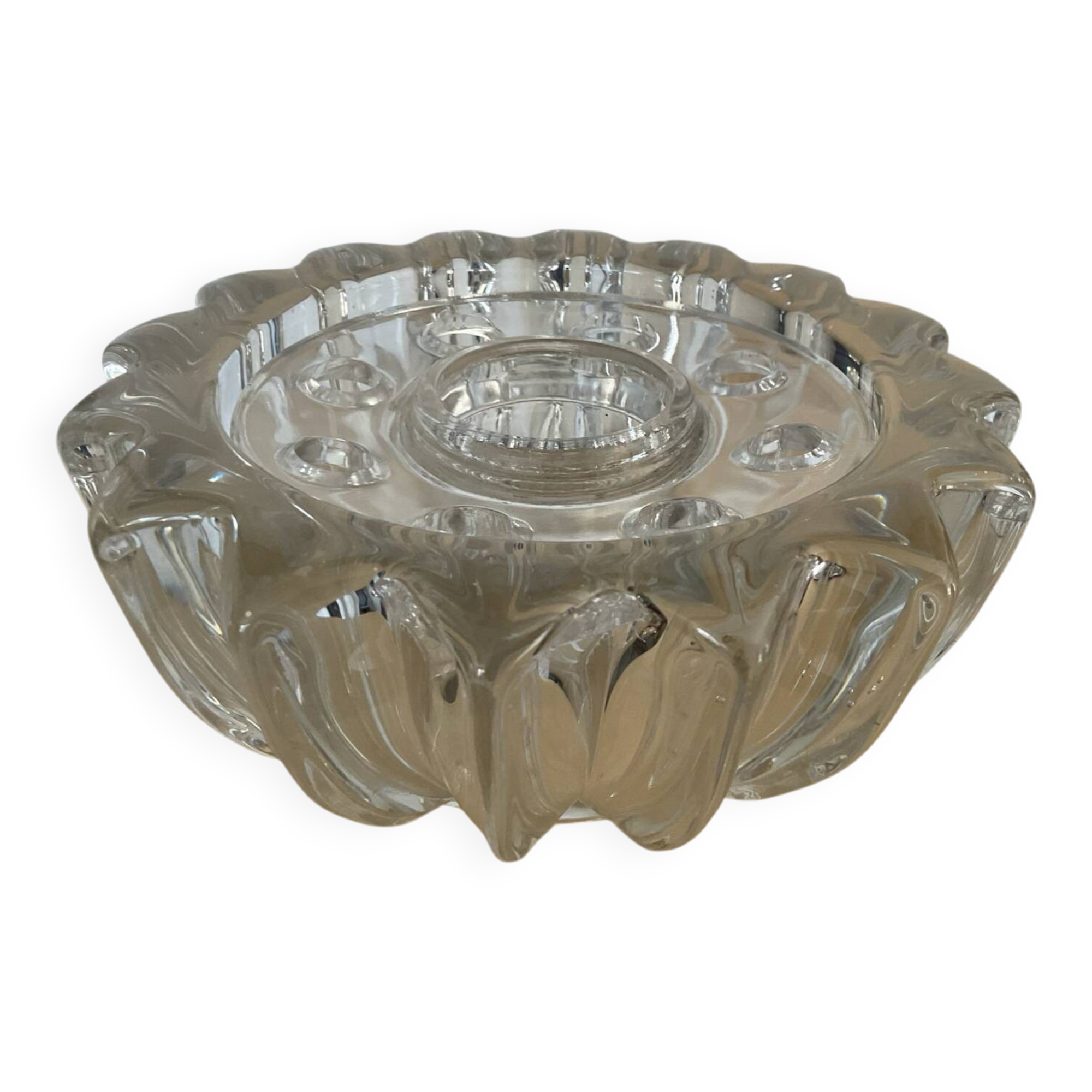 Vase pique fleurs en cristal des années 70