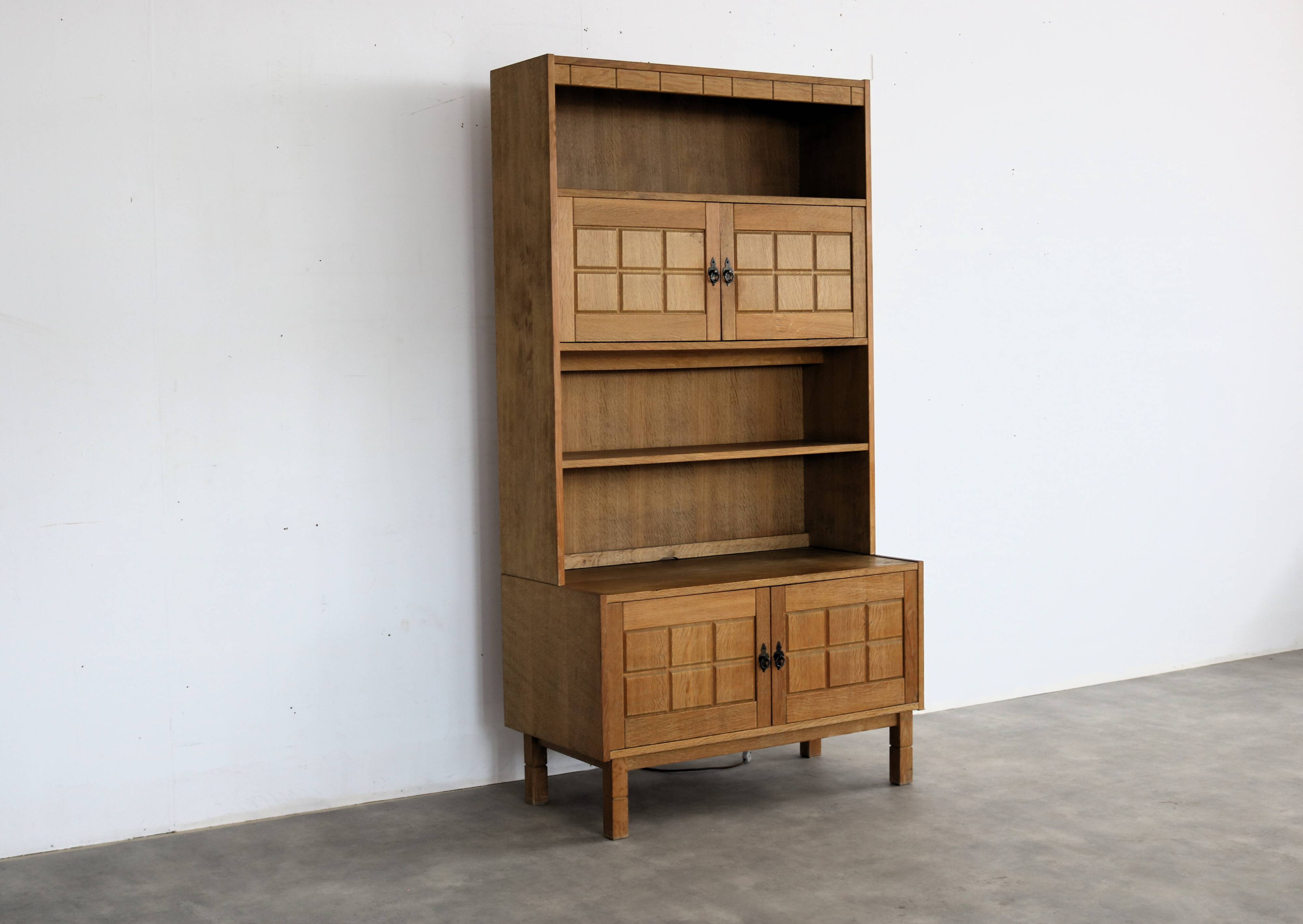 brutalist bookcase | wall cabinet | oak | 60s | Danish (2)