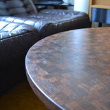 Table low marquetry in wenge