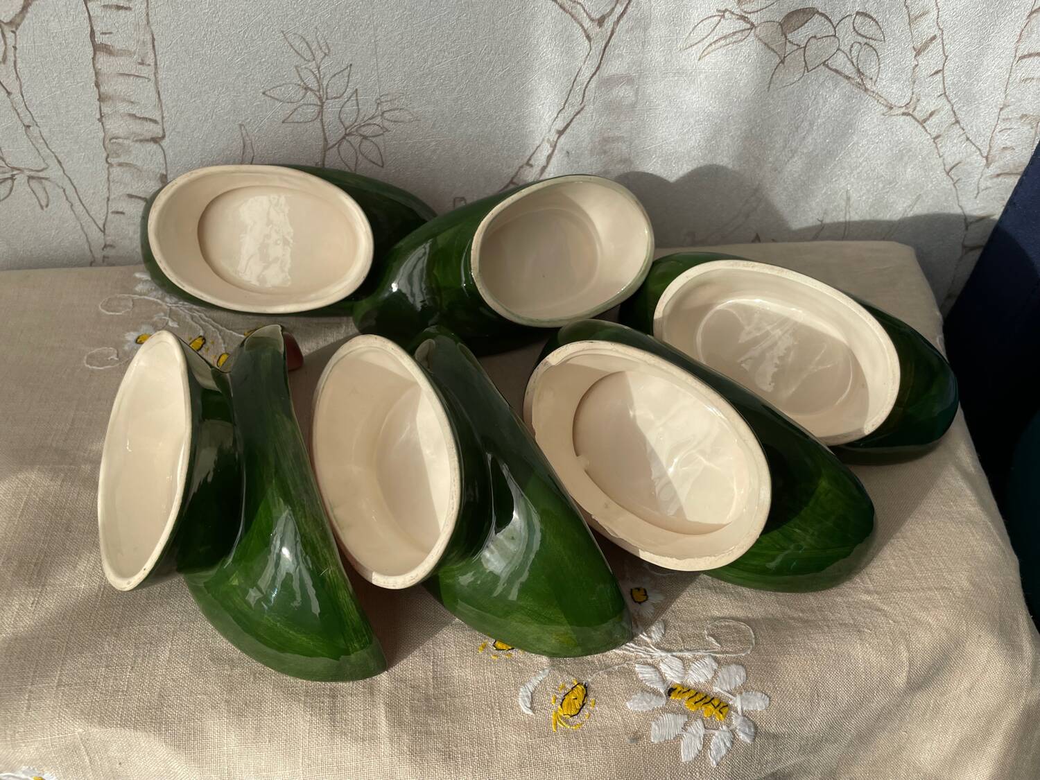 6 Vintage ceramic watermelon bowls