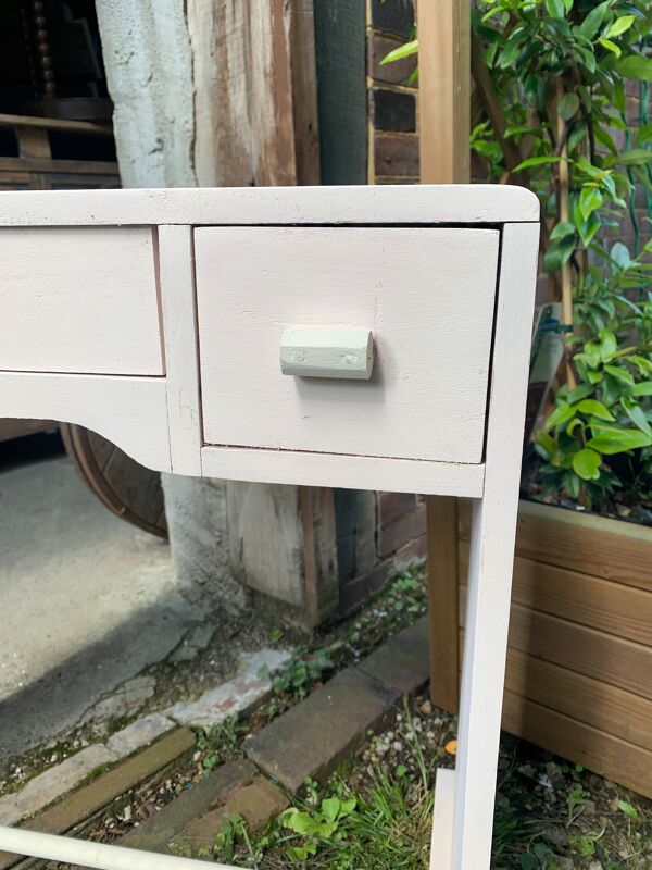 Bureau enfant rose poudré vintage