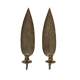 Set of 2 vintage brass wall candle holders leaf shape