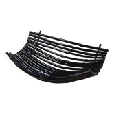Corbeille, panier à fruits en bambou noir vintage