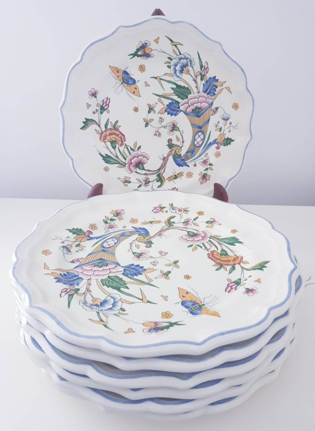 Lot de 7 assiettes Gien - modèle Corne d'abondance