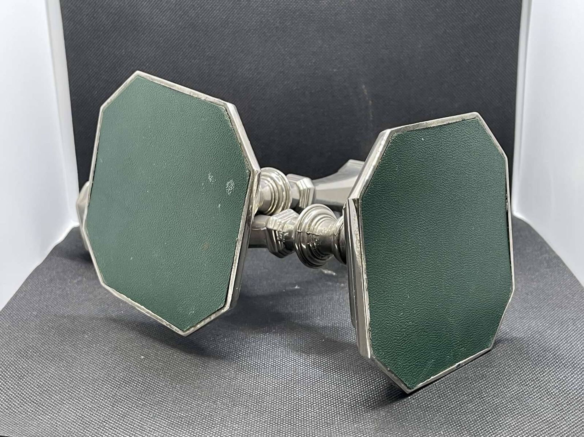 Pair of English silver-plated candlesticks from the 1950s