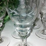 Set of 6 bistro glasses in cut glass
