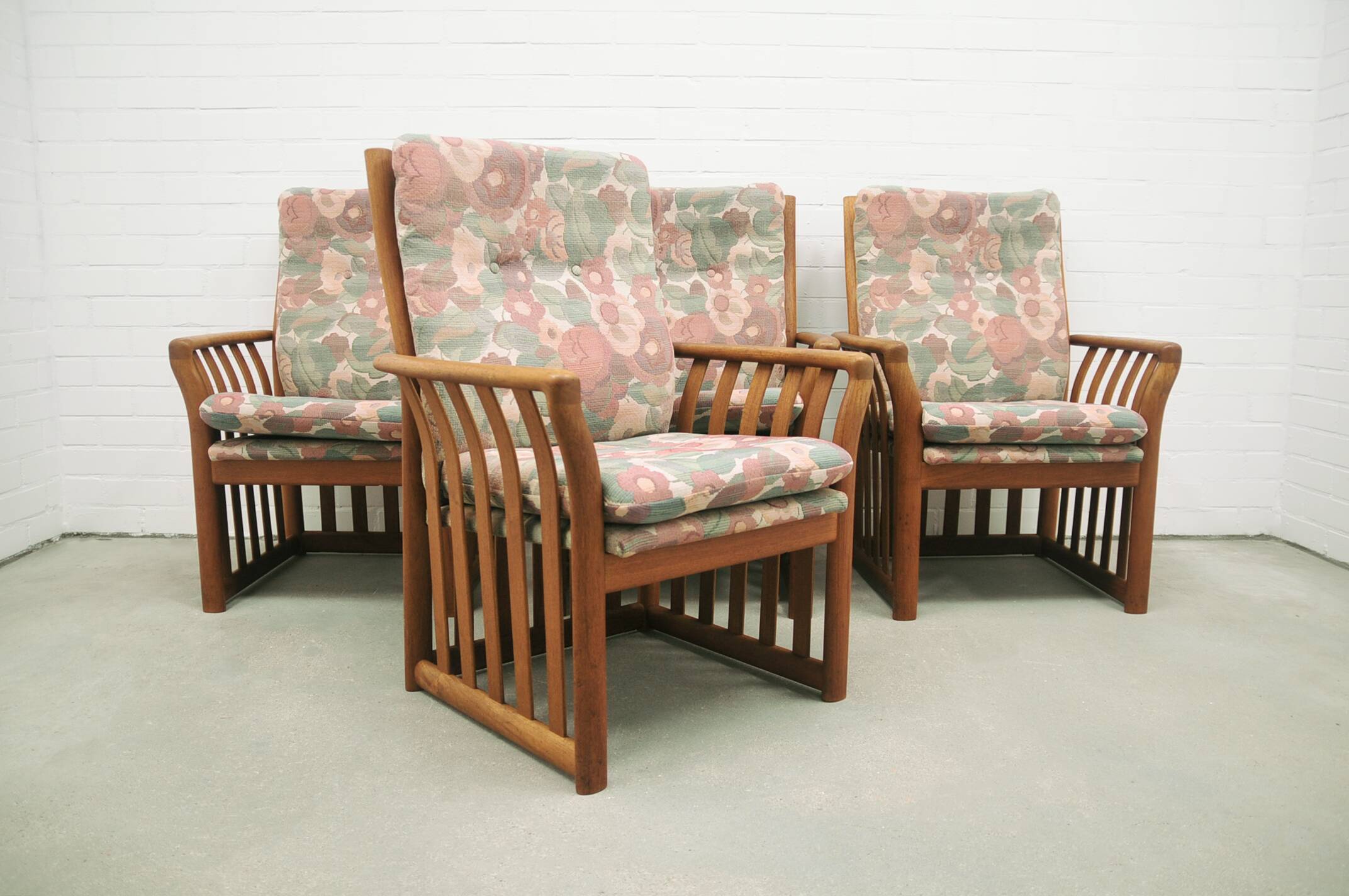 vintage set of x4 armchairs Schou Andersen