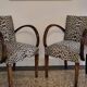 pair of Bridge armchairs, leopard fabric