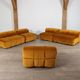 Cini Boeri for Arflex Modular Strips Sofa in Ocre velvet, Italy 1968