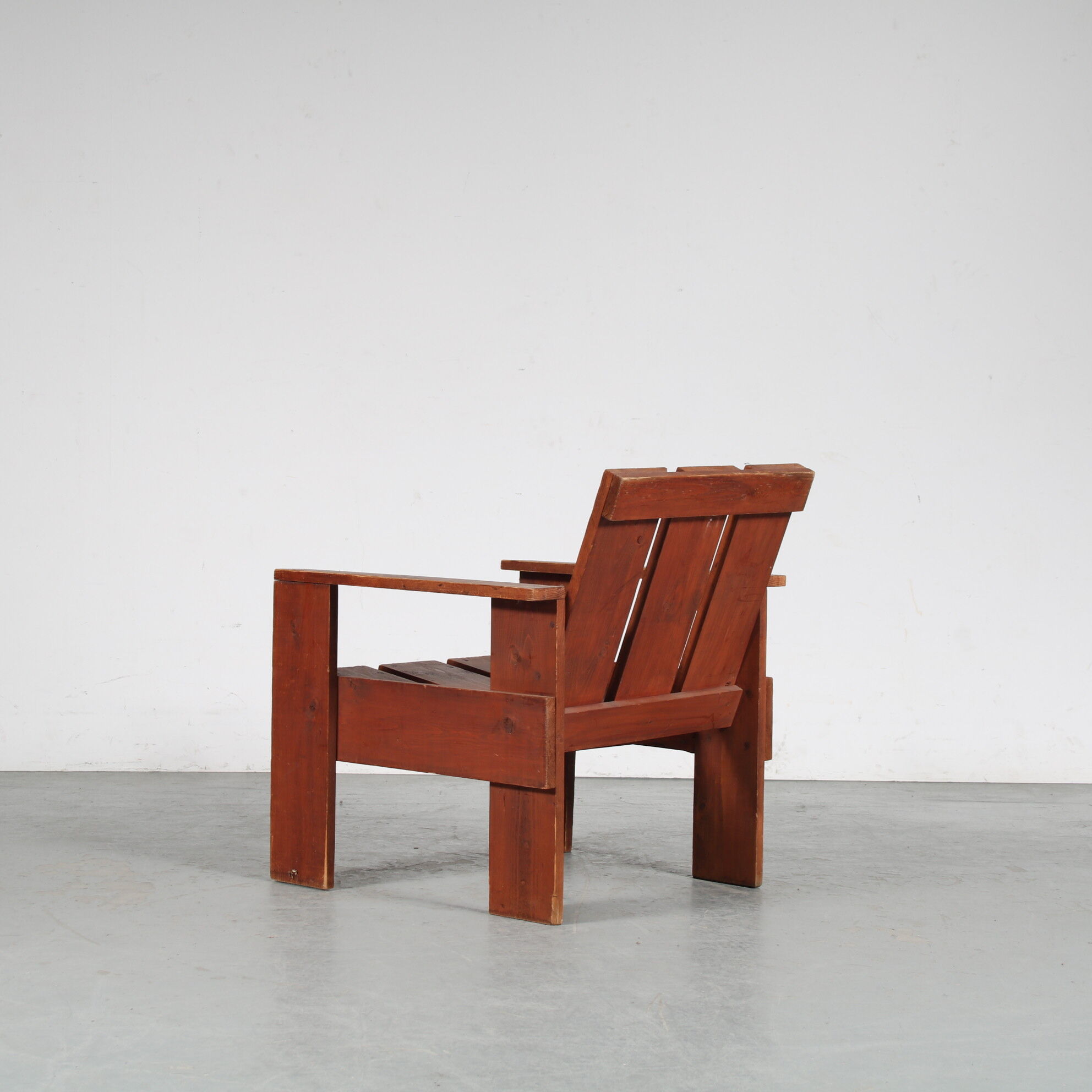 1960s Pine wooden “Crate” char from the Netherlands