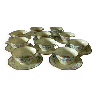 Coffee cup in limoges porcelain bernardaud floral decor