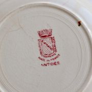 Vintage hollow plate from Saint-Amand, ironstone, Antibes design.