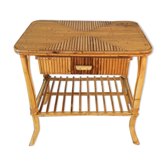Rattan bedside table